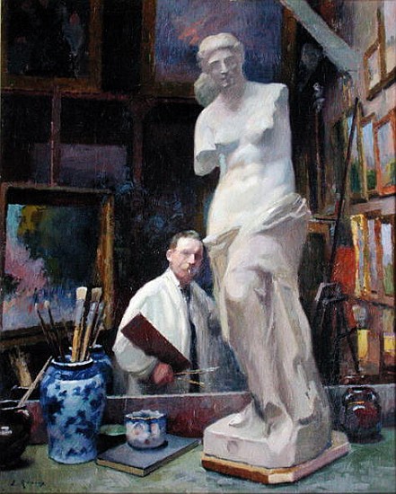 Ernest Renoux in his Studio, 50, rue Saint-Didier von Jules Ernest Renoux