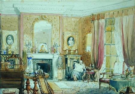 Drawing Room at Bryn Glas, Monmouthshire von Julia Mackworth