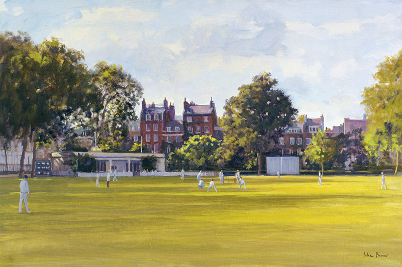 Cricket at Burton Court (oil on canvas)  von Julian  Barrow