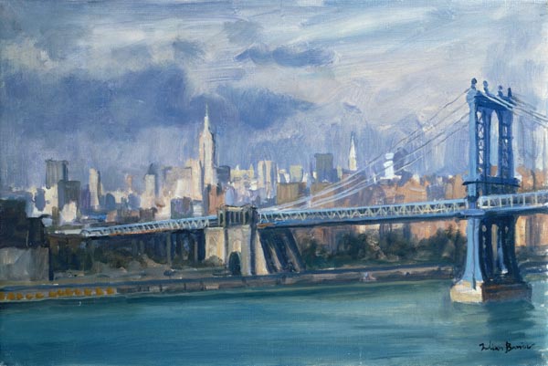 Manhattan Bridge, New York, 1996 (oil on canvas)  von Julian  Barrow