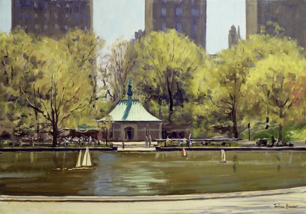 The Boating Lake, Central Park, New York, 1997 (oil on canvas)  von Julian  Barrow