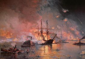 Capture of New Orleans by Union Flag Officer David G. Farragut, 24 April 1862 (oil on canvas) 19th