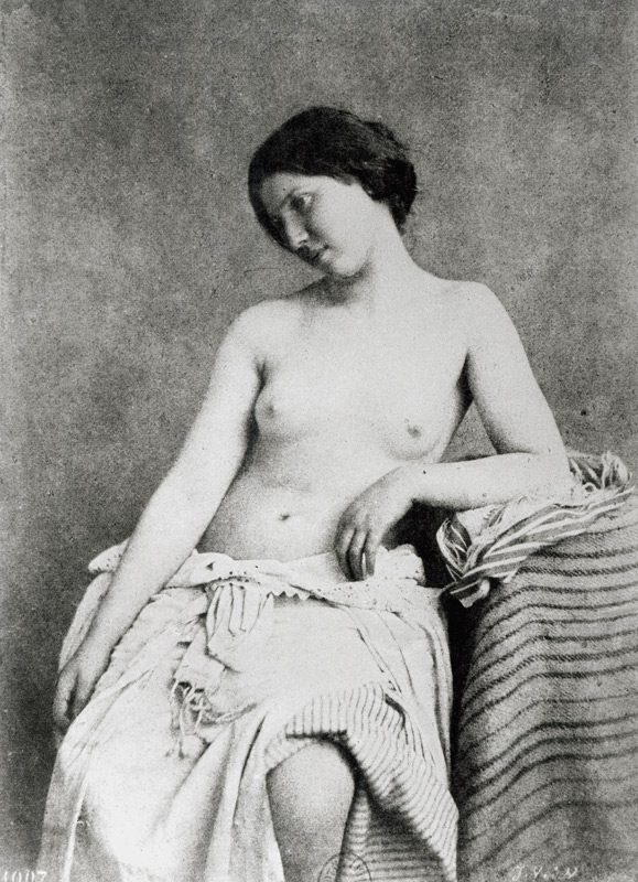 Nude Female Model, c.1850 (b/w photo)  von Julien Vallou de Villeneuve