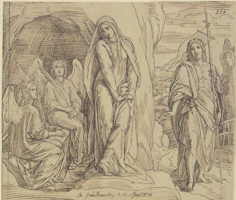 Maria Magdalena am Grabe Christi von Julius Schnorr von Carolsfeld
