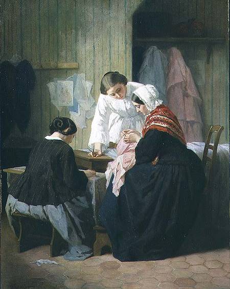 Ladies Sewing von Julius Trayer