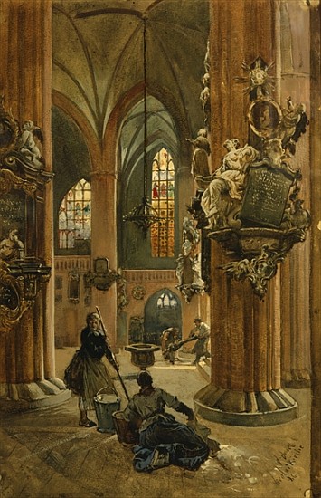 Interior of the Church of St. Nicholas, Berlin von Julius the Younger Jacob