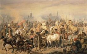 Pferdemarkt in der Umgebung von Warschau 1866