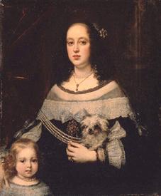 Bildnis einer Dame mit einem kleinen Mädchen  Um 1660