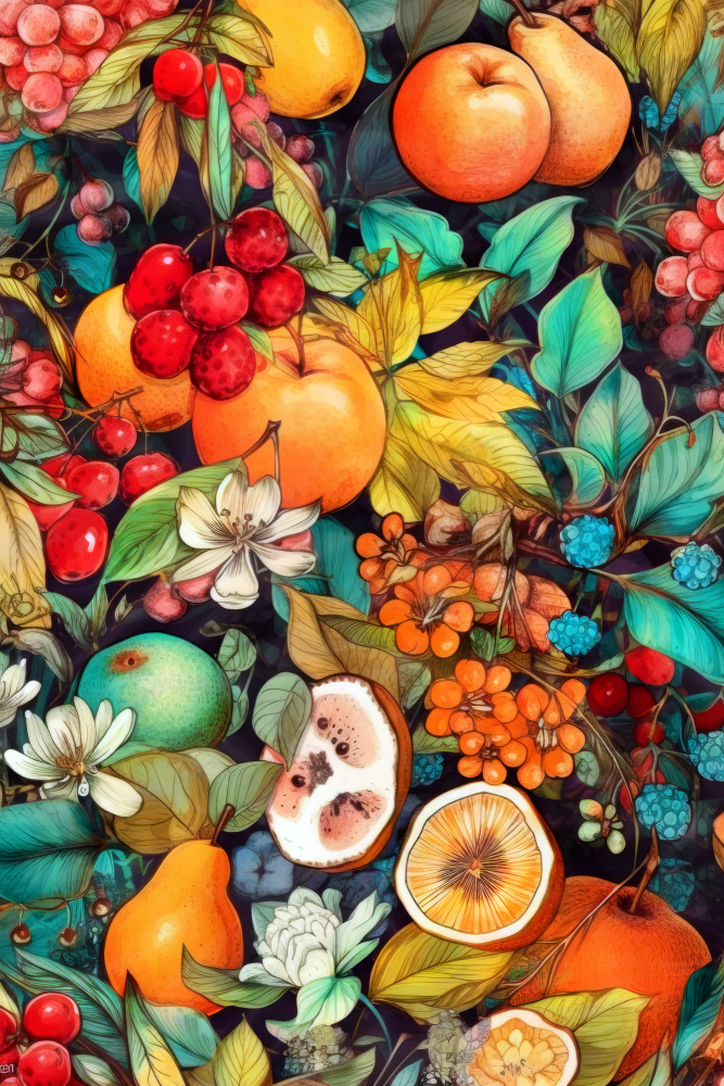 Blumen und Früchte 3 von Justyna Jaszke