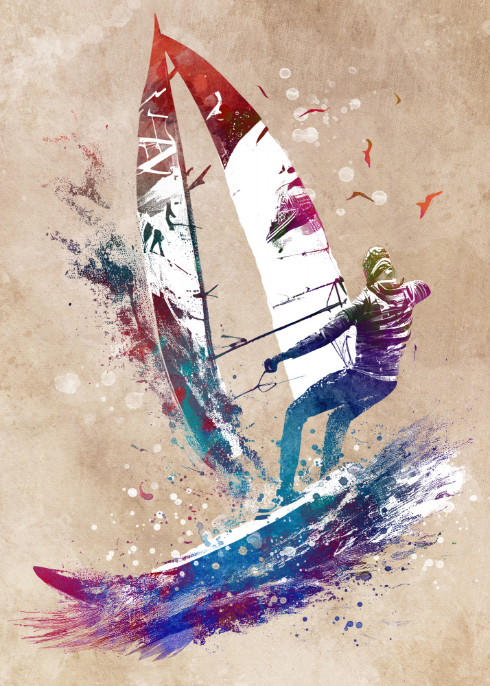 Surfer-Sportkunst von Justyna Jaszke