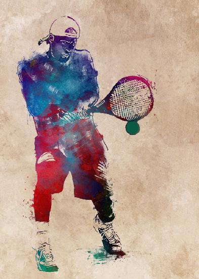 Tennisspieler-Sportkunst
