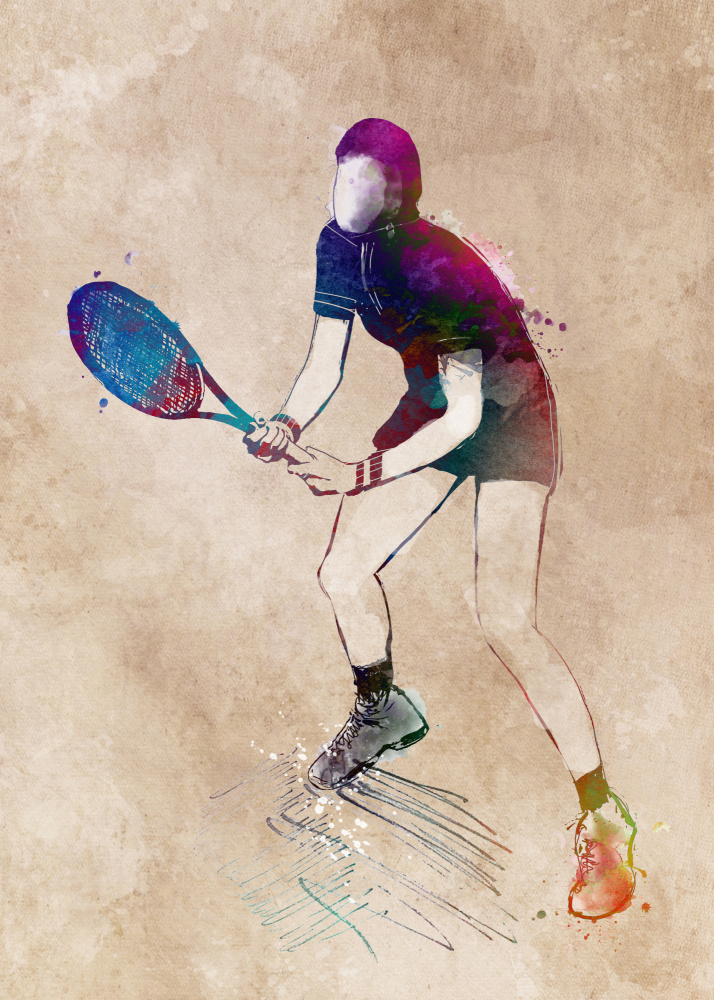 Tennisspieler-Sportkunst von Justyna Jaszke