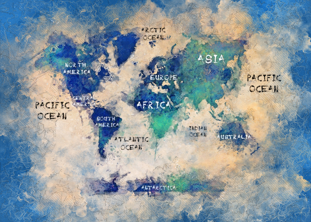Weltkarte 38 von Justyna Jaszke