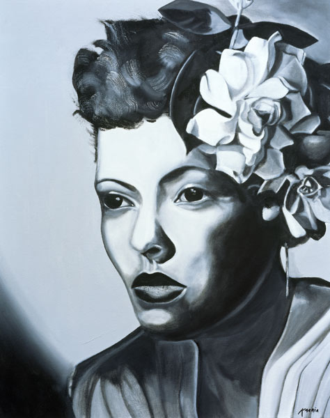Billie Holiday (1915-59) (oil on canvas)  von Kaaria  Mucherera