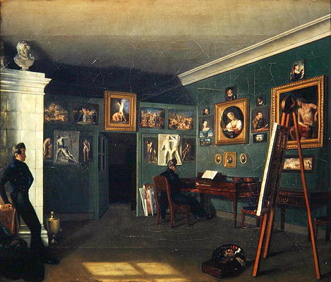 The Painter's Studio, 1830 (oil on canvas) von Kapiton Selentsov