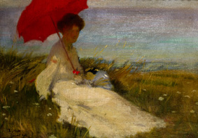 Dame mit Sonnenschirm. von Karel Spillar