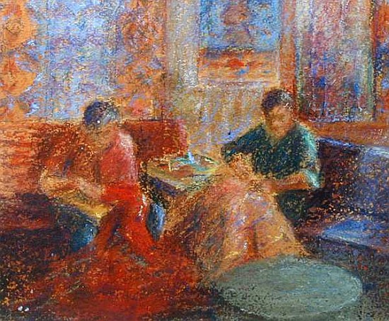 Carpet Factory in Morocco, 2000 (pastel on paper)  von Karen  Armitage