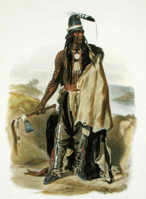 Abdih Hiddisch, a Minitarre Chief, plate 24 from Volume 2 of 'Travels in the Interior of North Ameri von Karl Bodmer