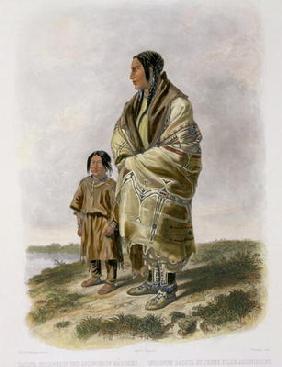 Dacota Woman and Assiniboin Girl, plate 9 from volume 2 of `Travels in the Interior of North America 19th
