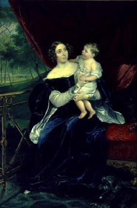 Portrait of Countess O.I. Orlov-Davidov with her Daughter 1834