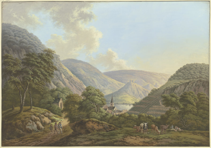 Dörfchen im Tal am Rhein von Karl Franz Kraul