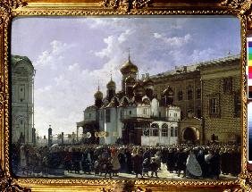 Osterprozession vor der Mariä-Verkündigungs-Kathedrale in Moskau 1860