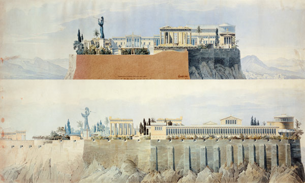 Ansichten der Akropolis gegen Osten und Norden von Karl Friedrich Schinkel