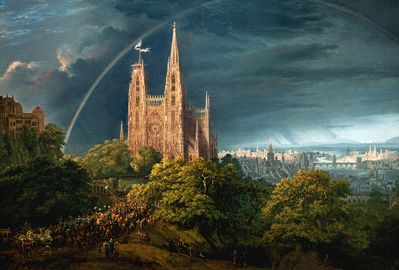 Kathedrale (Stadt am Fluss) von Karl Friedrich Schinkel