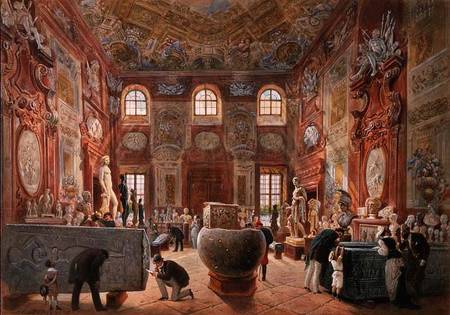 The Marble Room with Egyptian, Greek and Roman Antiquities of the Ambraser Gallery in the Lower Belv von Karl Goebel