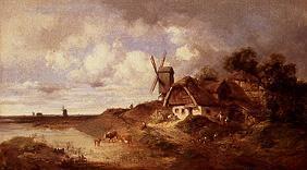 Windmühle und Bauerngehöft am Wasser 1858
