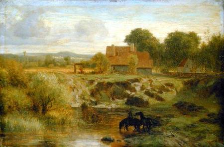 Horses Crossing a River in the Ile de France von Karl Peter Burnitz
