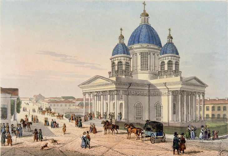 Die Dreifaltigkeitskathedrale des Ismailowski-Regiments in Sankt Petersburg von Karl Petrowitsch Beggrow