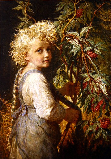 Gathering Red Berries von Karl Wilhelm Friedrich Bauerle