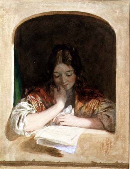 Girl Reading at a Window von Károly Brocky