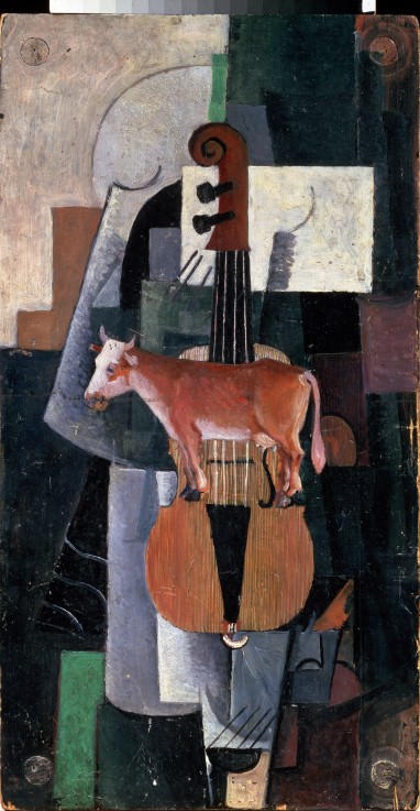 Kuh und Geige von Kasimir Sewerinowitsch Malewitsch
