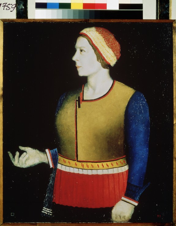 Porträt der Frau des Malers von Kasimir Sewerinowitsch Malewitsch