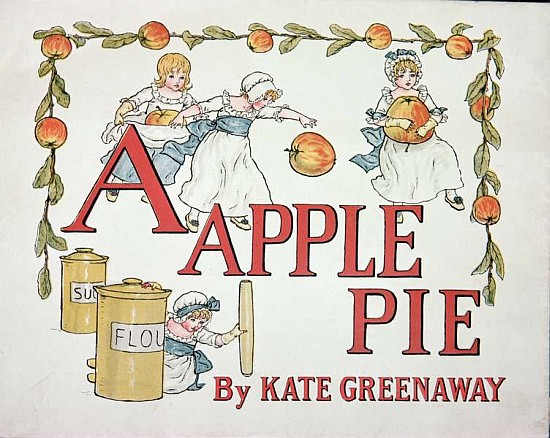 Illustration for the letter ''A'' from ''Apple Pie Alphabet'', published 1885 von Kate Greenaway