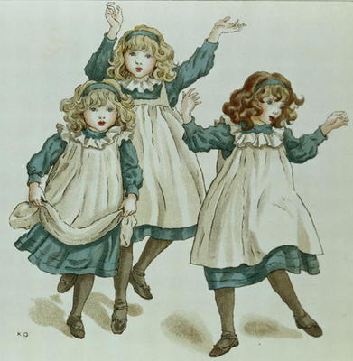 The Strains of Polly Flinders, from 'April Baby's Book of Tunes' 1900 von Kate Greenaway
