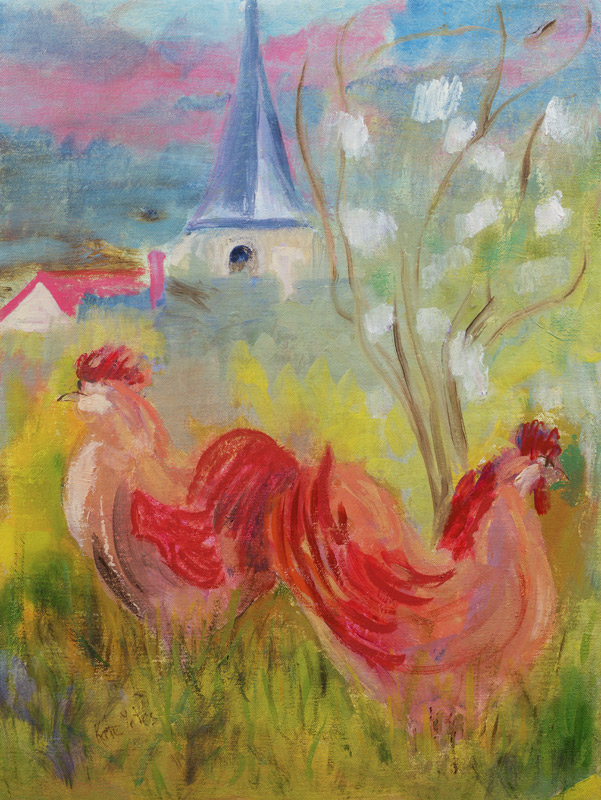 Spring Comes to Burgundy (oil on canvas)  von Kate  Yates