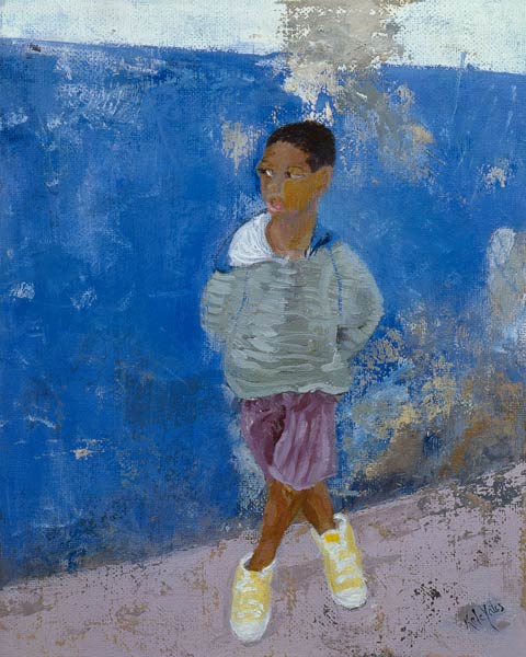 New Trainers, Havana, Cuba (oil on canvas)  von Kate  Yates