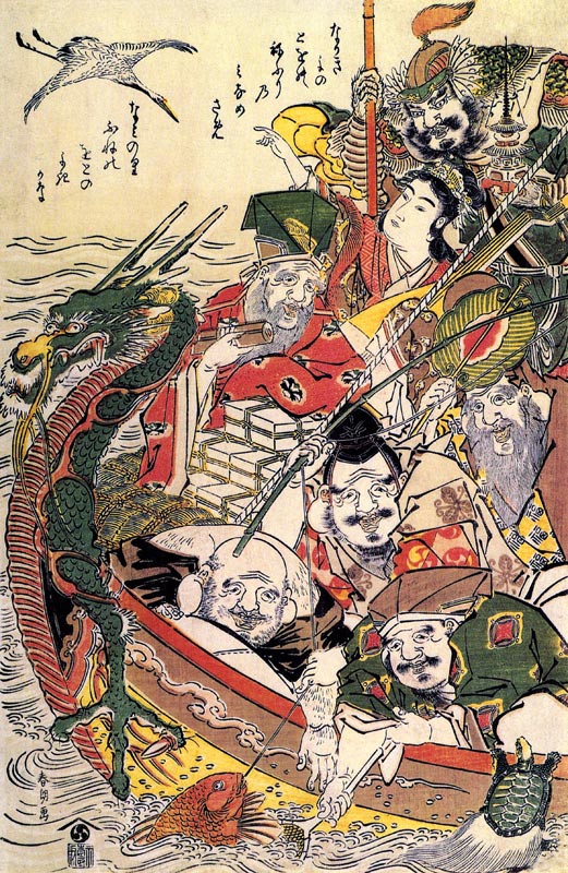 Sieben Glücksgötter von Katsushika Hokusai