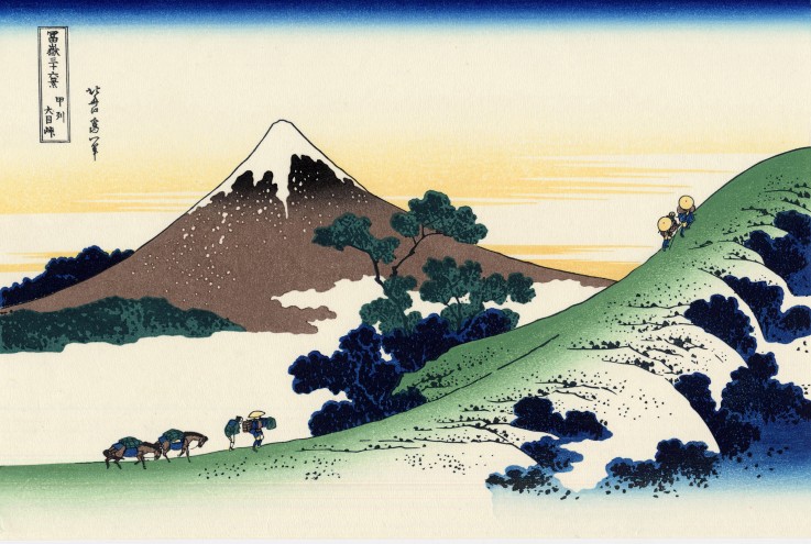 Der Inume-Pass in der Provinz Kai (aus der Bildserie „36 Ansichten des Berges Fuji“) von Katsushika Hokusai