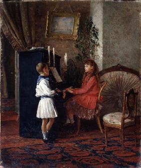 Kinder am Klavier 1886