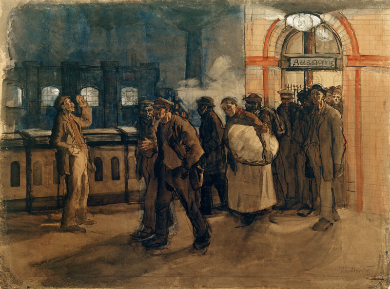 Heimkehrende Arbeiter am Lehrter Bahnhof von Käthe Kollwitz