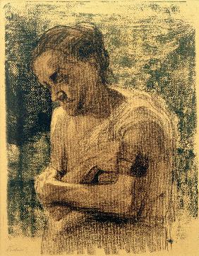 Halbfigur einer Frau mit verschränten Armen 1904-01-01