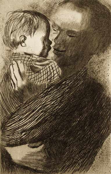 Mutter mit Kind auf dem Arm von Käthe Kollwitz