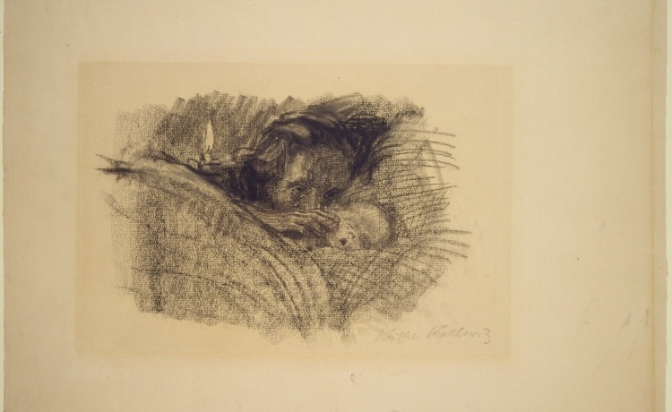 Mutter am Bett des toten Kindes von Käthe Kollwitz