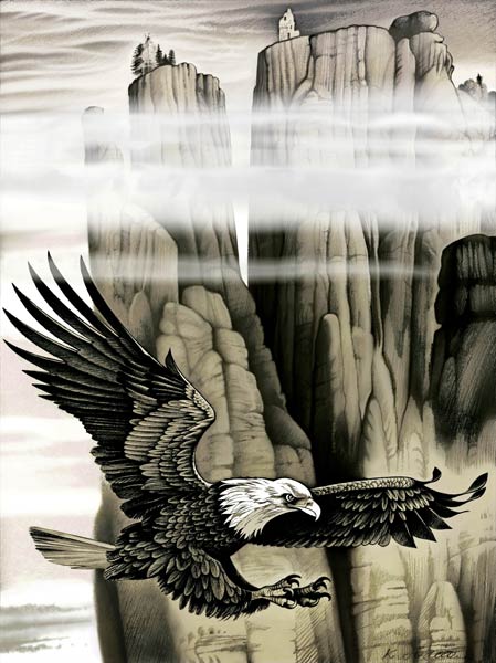 Der Adler und die Felsen von Konstantin Avdeev