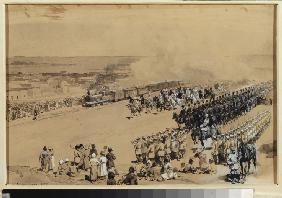 Erster Eisenbahnzug 1883