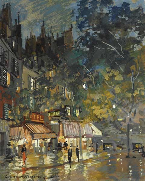 Café in Paris bei Nacht von Konstantin Alexejewitsch Korowin